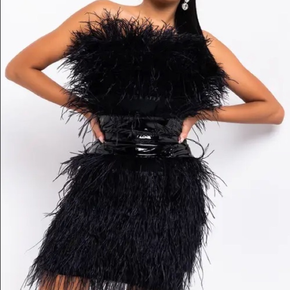 Bite Me Feather Mini Dress